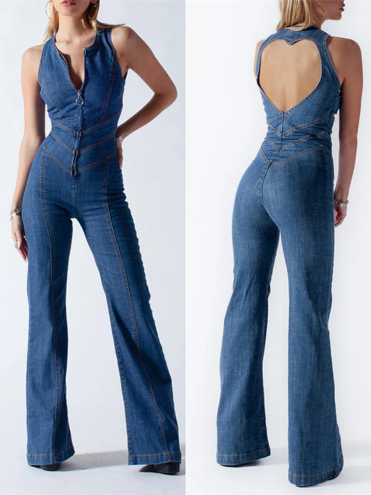 Hjärtformad Jeans-Overall - Retrohaalari